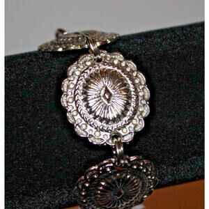 Vtg Los Castillo Omega Sterling Silver Conch Bracelet Taxco Mexico 6” 26g